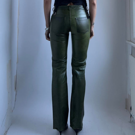 Khaki Leather Pants