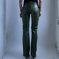 Khaki Leather Pants