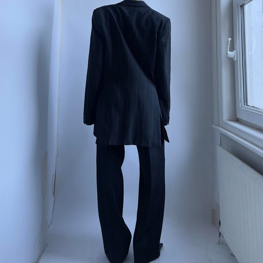 80’s Black and Grey Striped Suit